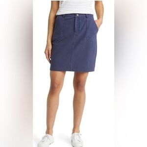 ORGANIC COTTON UTILITY SKIRT IN NAVY PEACOAT SZ L